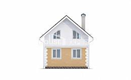 070-002-П Проект двухэтажного дома с мансардой, скромный домик из твинблока, Геленджик