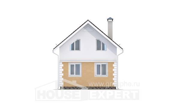 070-002-П Проект двухэтажного дома мансардой, современный коттедж из теплоблока Геленджик, House Expert