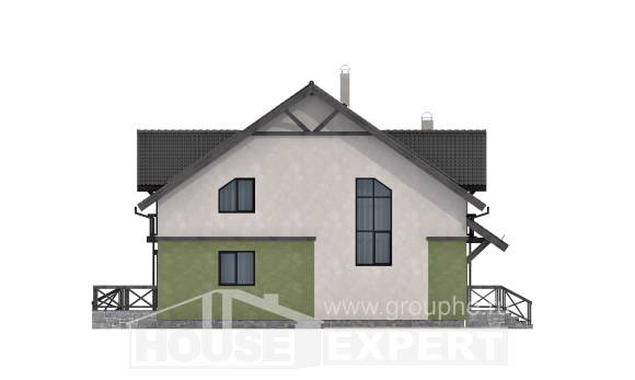 120-003-П Проект двухэтажного дома с мансардой, уютный дом из пеноблока Геленджик, House Expert