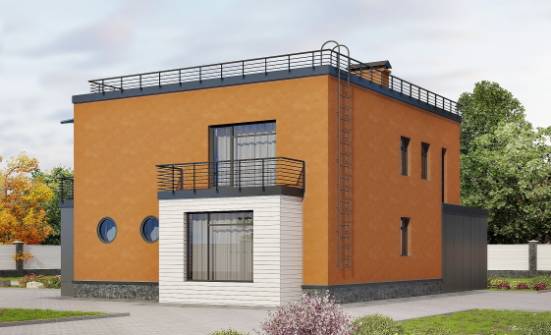 260-002-Л Проект двухэтажного дома, гараж, уютный загородный дом из теплоблока, Геленджик