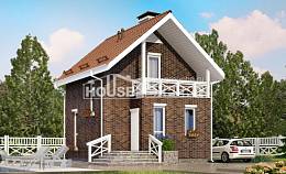 045-001-Л Проект двухэтажного дома мансардный этаж, махонький дом из поризованных блоков Геленджик, House Expert