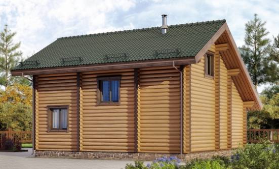 110-005-П Проект двухэтажного дома с мансардой, уютный загородный дом из бревен, Геленджик