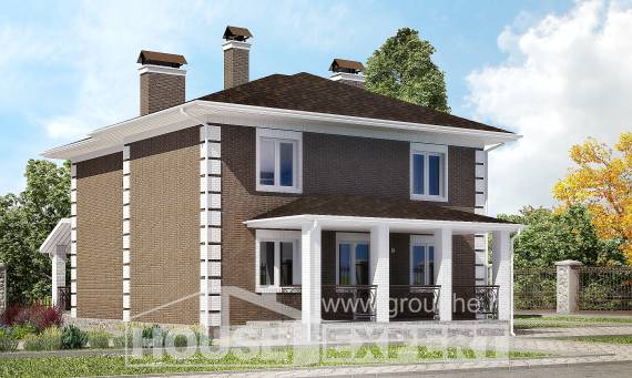 185-002-П Проект двухэтажного дома, простой дом из поризованных блоков Геленджик, House Expert