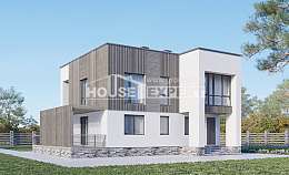 150-017-П Проект двухэтажного дома, бюджетный загородный дом из твинблока Геленджик, House Expert