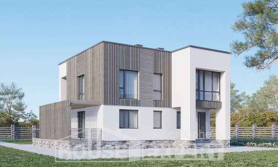 150-017-П Проект двухэтажного дома, бюджетный загородный дом из твинблока Геленджик, House Expert