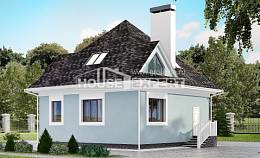 110-001-Л Проект двухэтажного дома с мансардным этажом, бюджетный коттедж из пеноблока Геленджик, House Expert
