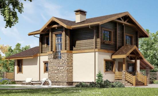 170-004-П Проект двухэтажного дома с мансардным этажом, гараж, небольшой загородный дом из пеноблока из дерева, Геленджик