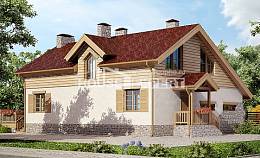 165-002-П Проект двухэтажного дома мансардой, гараж, небольшой загородный дом из керамзитобетонных блоков Геленджик, House Expert
