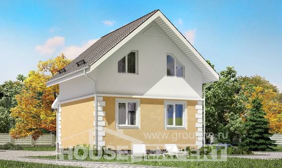 070-002-П Проект двухэтажного дома с мансардой, скромный загородный дом из пеноблока Геленджик, House Expert