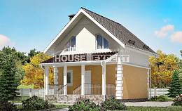 070-002-П Проект двухэтажного дома с мансардным этажом, доступный домик из бризолита Геленджик, House Expert