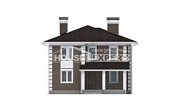 185-002-П Проект двухэтажного дома, компактный дом из арболита Геленджик, House Expert