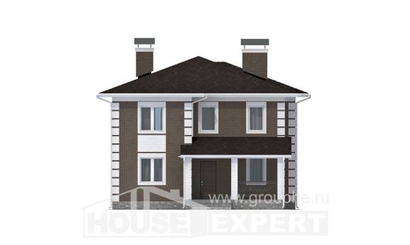 185-002-П Проект двухэтажного дома, компактный дом из арболита Геленджик, House Expert