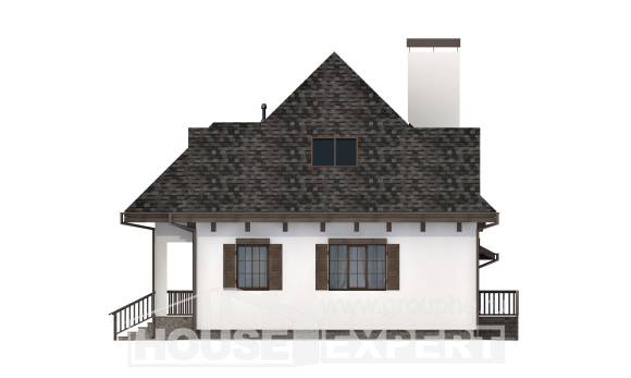 110-002-Л Проект двухэтажного дома мансардой, гараж, уютный домик из пеноблока Геленджик, House Expert