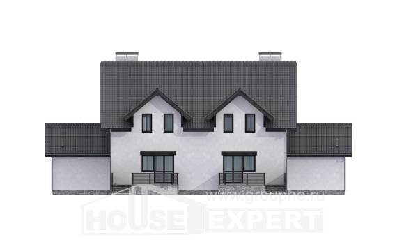 290-003-П Проект двухэтажного дома с мансардным этажом, просторный дом из поризованных блоков Геленджик, House Expert