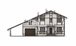 250-002-Л Проект двухэтажного дома с мансардой, гараж, красивый домик из кирпича Геленджик, House Expert