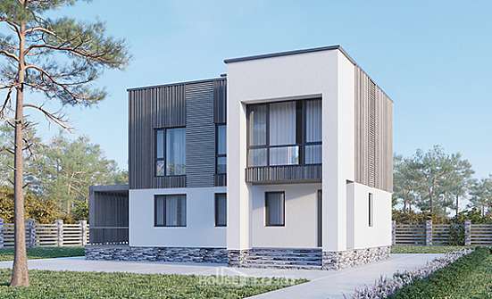 150-017-П Проект двухэтажного дома, экономичный домик из твинблока Геленджик | Проекты домов от House Expert