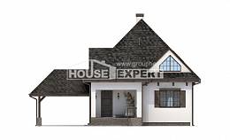 110-002-Л Проект двухэтажного дома с мансардой и гаражом, бюджетный дом из газобетона Геленджик, House Expert
