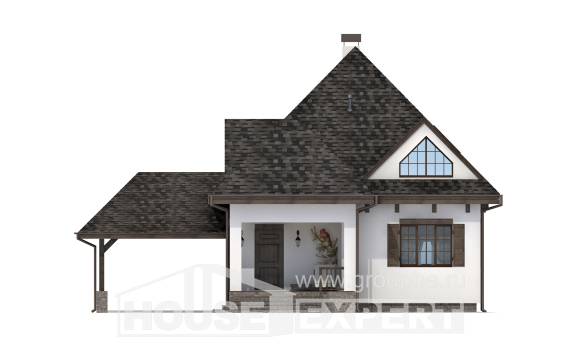 110-002-Л Проект двухэтажного дома с мансардой и гаражом, бюджетный дом из газобетона Геленджик, House Expert