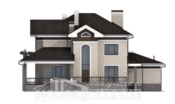 365-001-Л Проект трехэтажного дома, гараж, красивый домик из кирпича Геленджик, House Expert