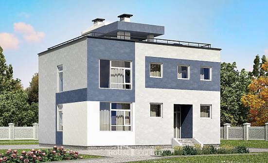 180-005-П Проект двухэтажного дома, средний домик из поризованных блоков, Геленджик
