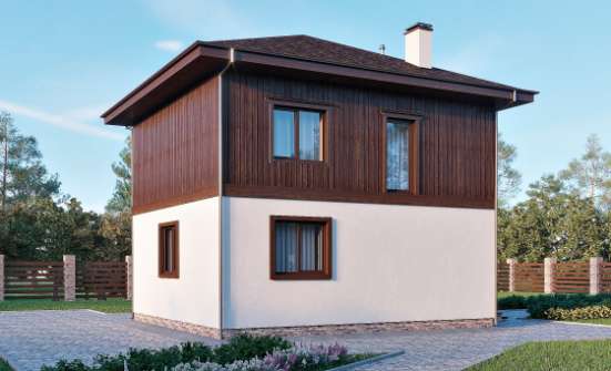 100-006-Л Проект двухэтажного дома, бюджетный коттедж из теплоблока Геленджик | Проекты домов от House Expert