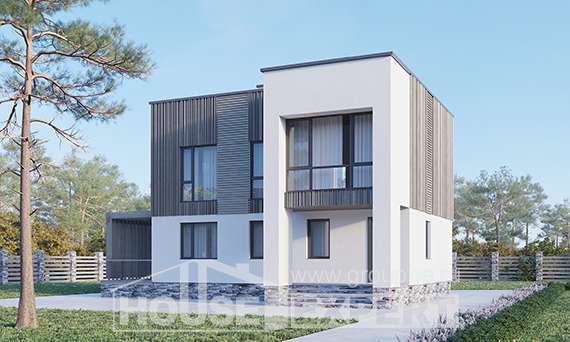 150-017-П Проект двухэтажного дома, доступный коттедж из арболита, Геленджик
