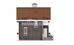 045-001-Л Проект двухэтажного дома с мансардным этажом, компактный домик из теплоблока Геленджик, House Expert