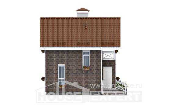 045-001-Л Проект двухэтажного дома с мансардным этажом, компактный домик из теплоблока Геленджик, House Expert