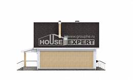130-004-П Проект двухэтажного дома мансардой, компактный коттедж из пеноблока Геленджик, House Expert