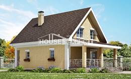 130-004-П Проект двухэтажного дома с мансардой, красивый домик из керамзитобетонных блоков, Геленджик